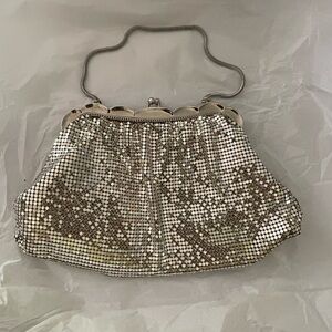 Whiting & Davis Shimmering Silver Wristlet